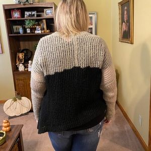 Farylina Trapeze Sweater, Medium, Black/Gray